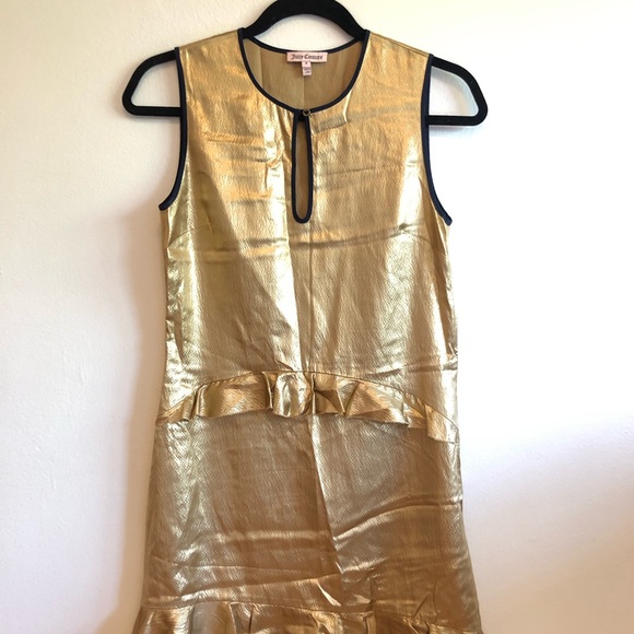 Juicy Couture hammered gold silk dress - Picture 3 of 7